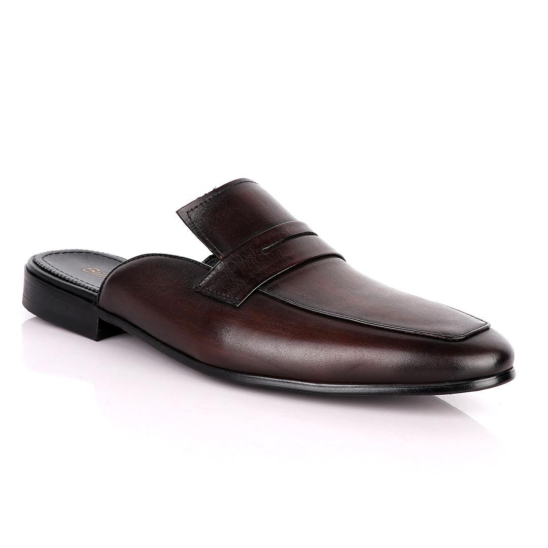 Billionaire Classy Coffee Mole Leather Shoe - Obeezi