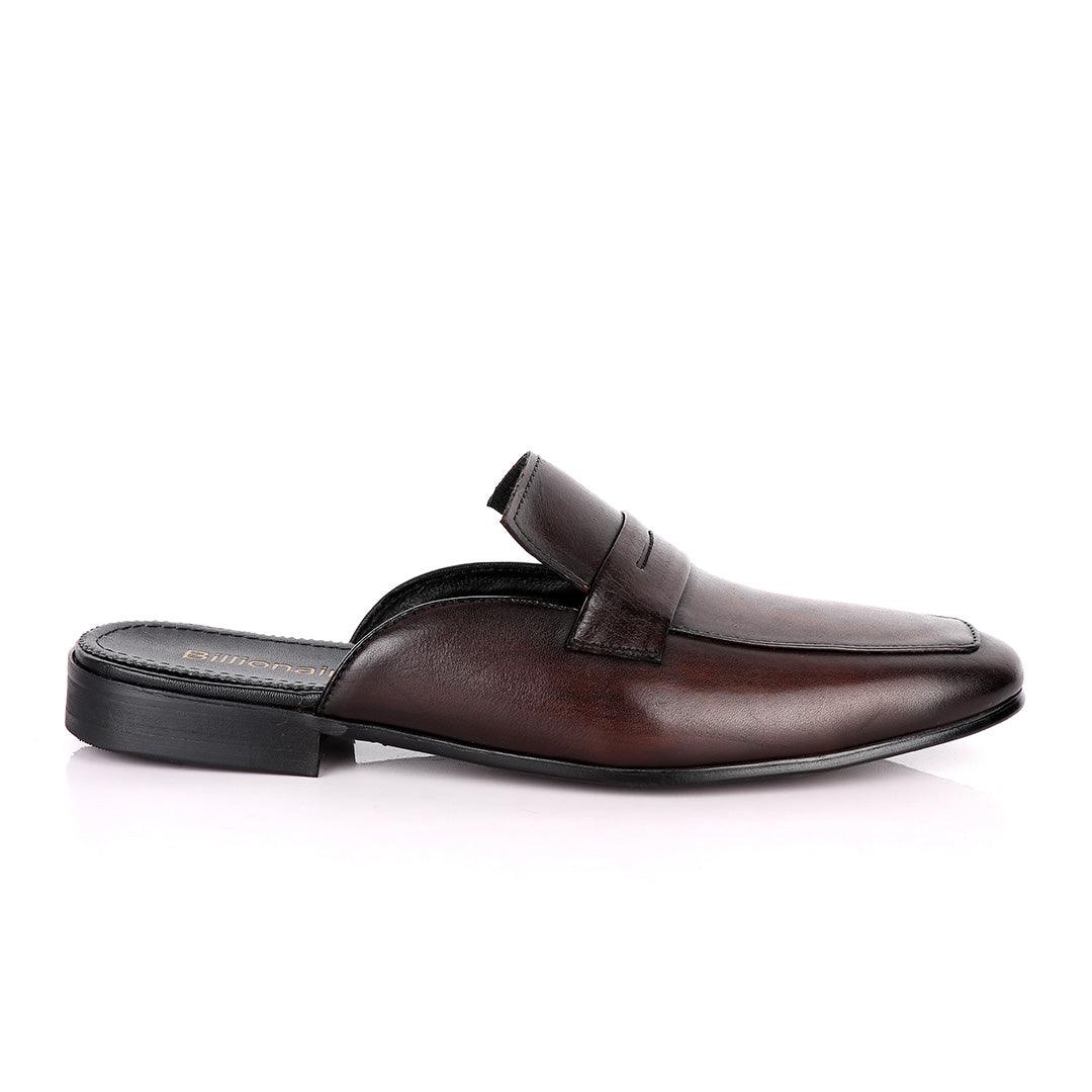 Billionaire Classy Coffee Mole Leather Shoe - Obeezi