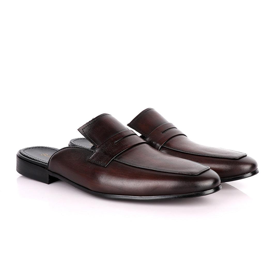 Billionaire Classy Coffee Mole Leather Shoe - Obeezi