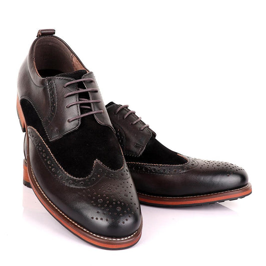 Billionaire Coffee Oxford suede crest Leather Shoe - Obeezi