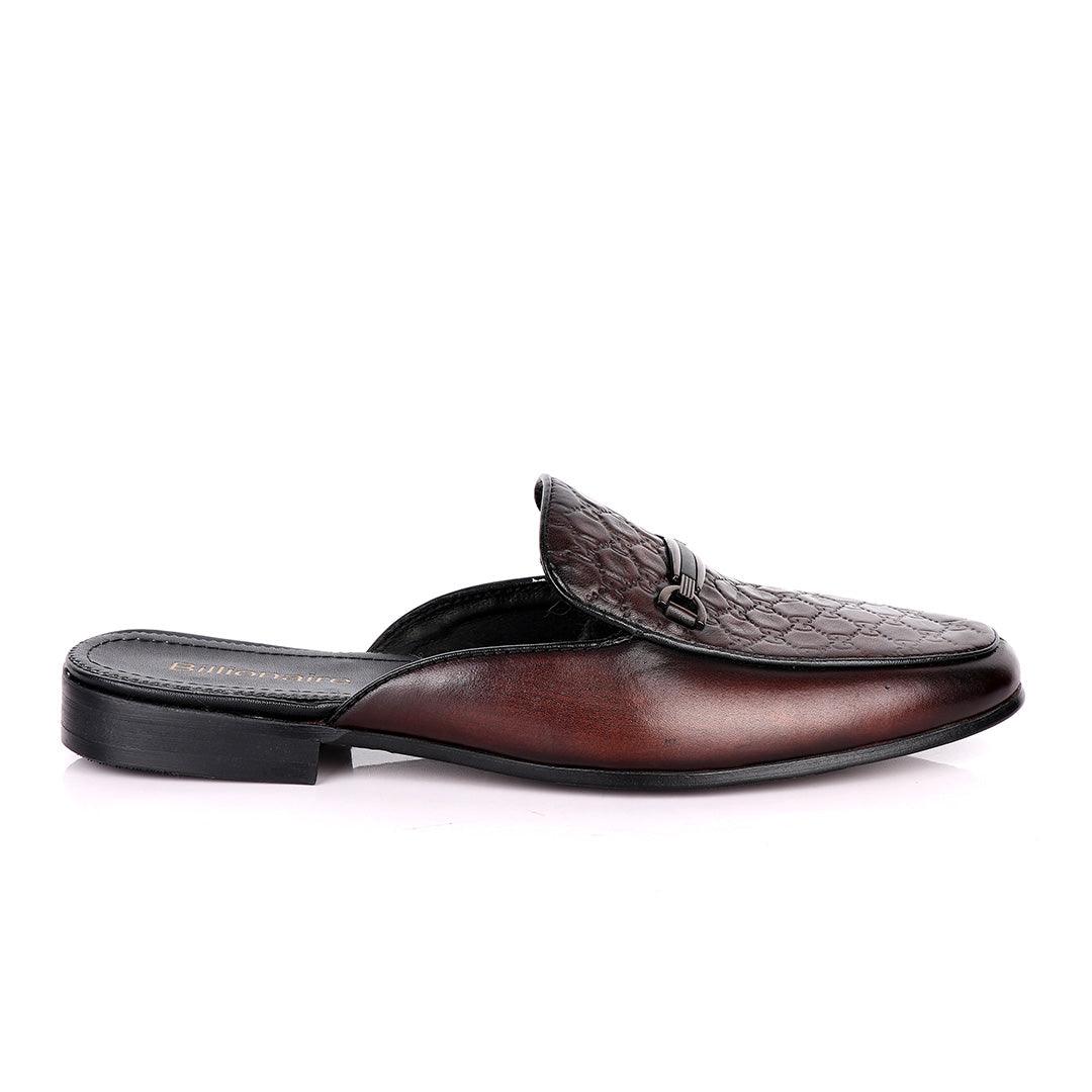 Billionaire Designer Leather Men's Half Shoe Coffee - Obeezi