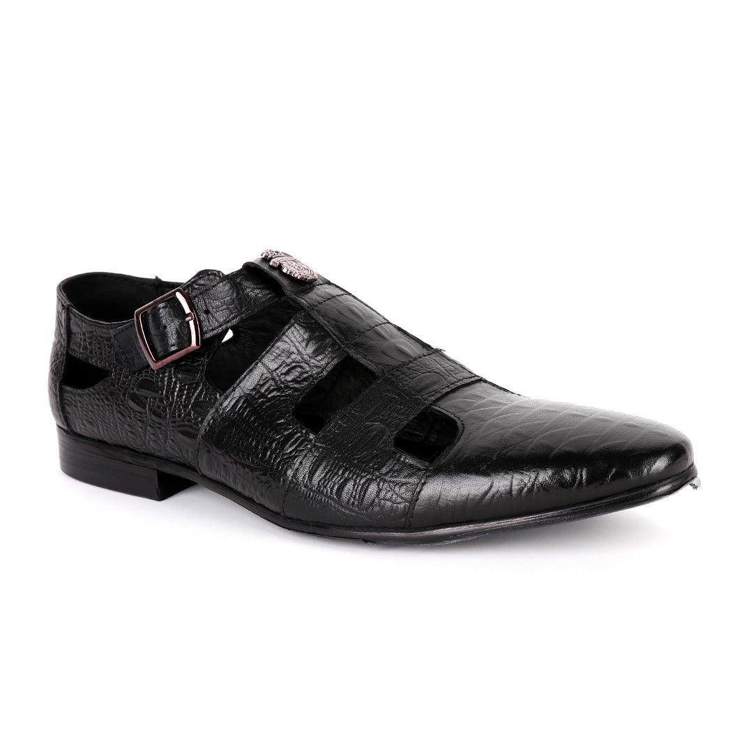 Billionaire Exotic Hippo Black Cover Leather Shoe - Obeezi