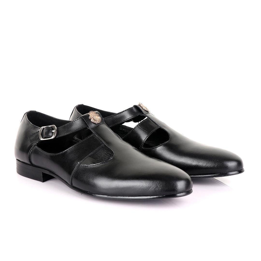 Billionaire Exotic Plain with Logo Black Cover Shoe - Obeezi