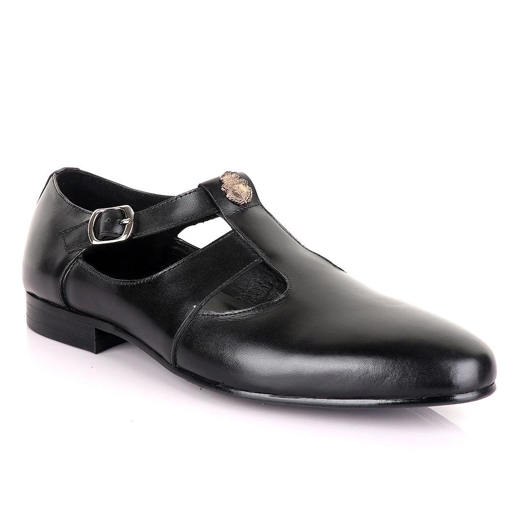Billionaire Exotic Plain with Logo Black Cover Shoe - Obeezi