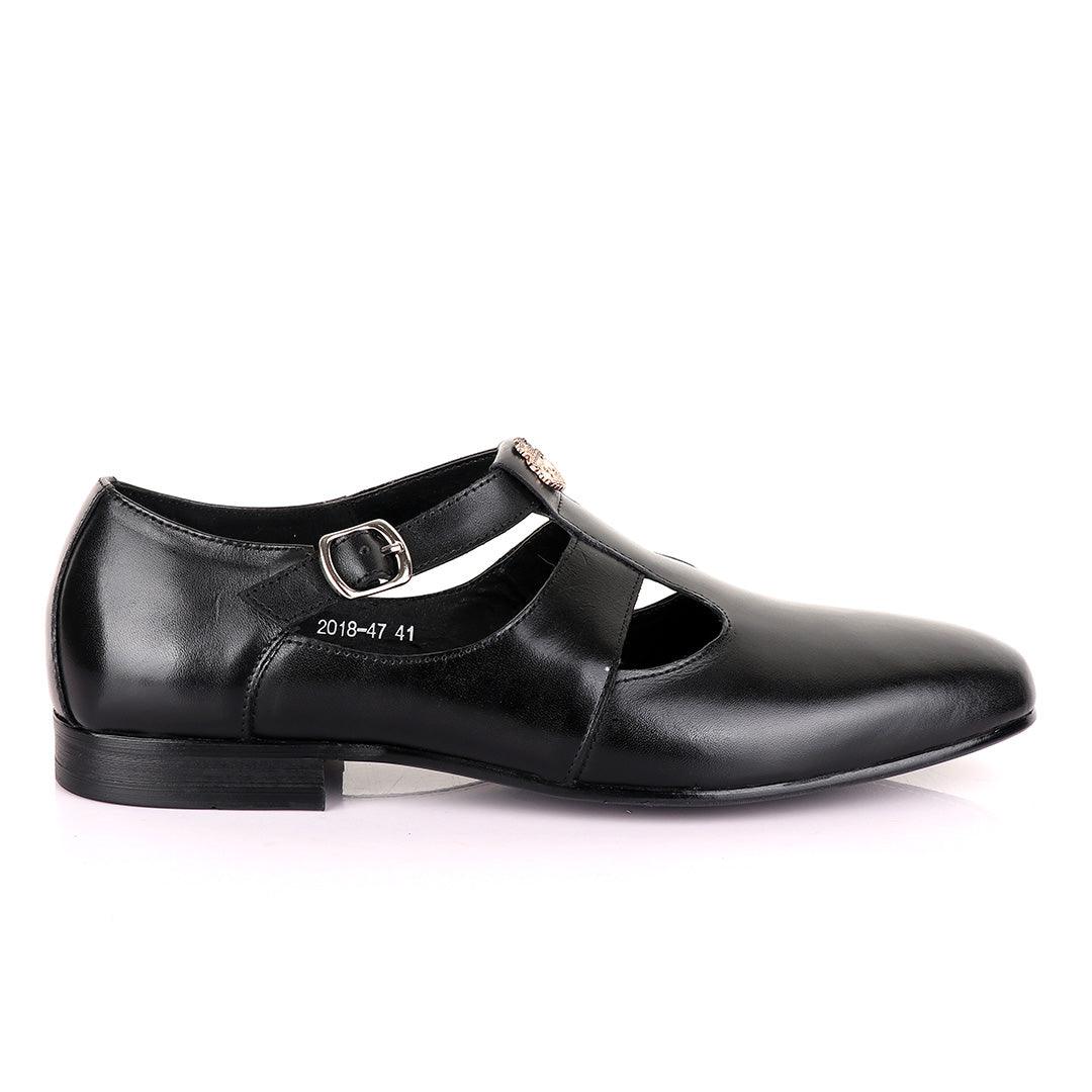 Billionaire Exotic Plain with Logo Black Cover Shoe - Obeezi