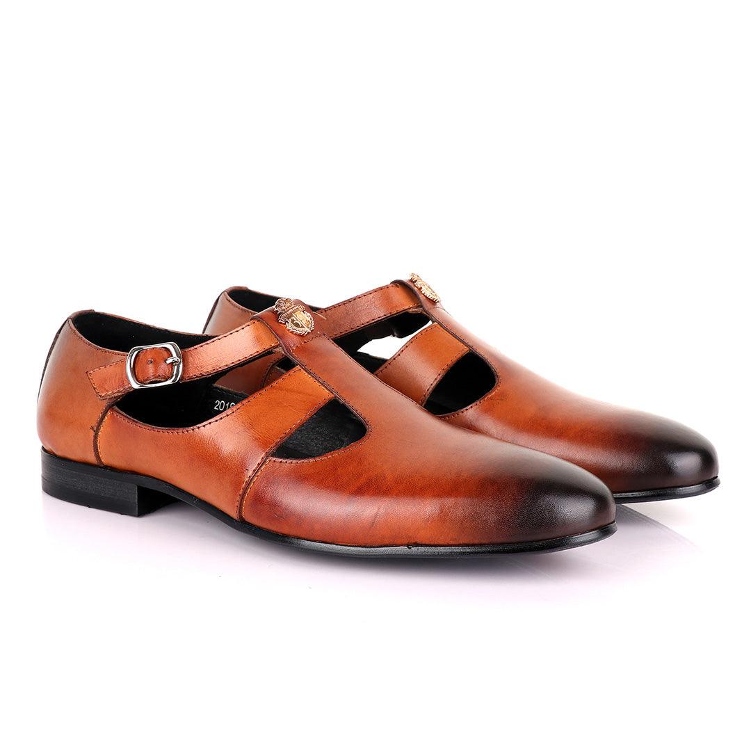 Billionaire Exotic Plain with Logo Brown Cover Shoe - Obeezi