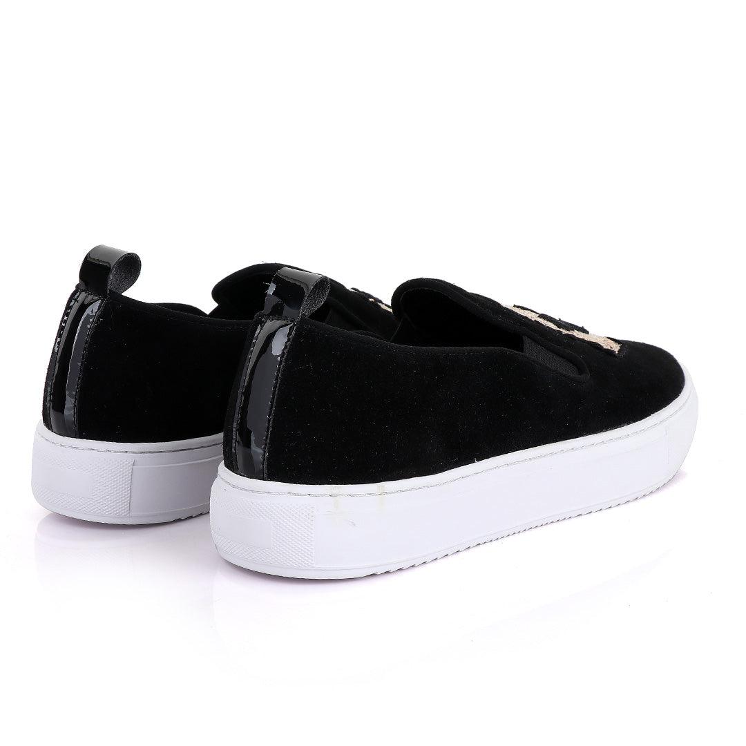 BILLIONAIRE EXQUISITE MEN ASH DESIGN BLACK SNEAKERS SHOE - Obeezi