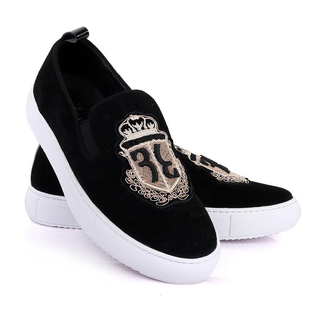 BILLIONAIRE EXQUISITE MEN ASH DESIGN BLACK SNEAKERS SHOE - Obeezi