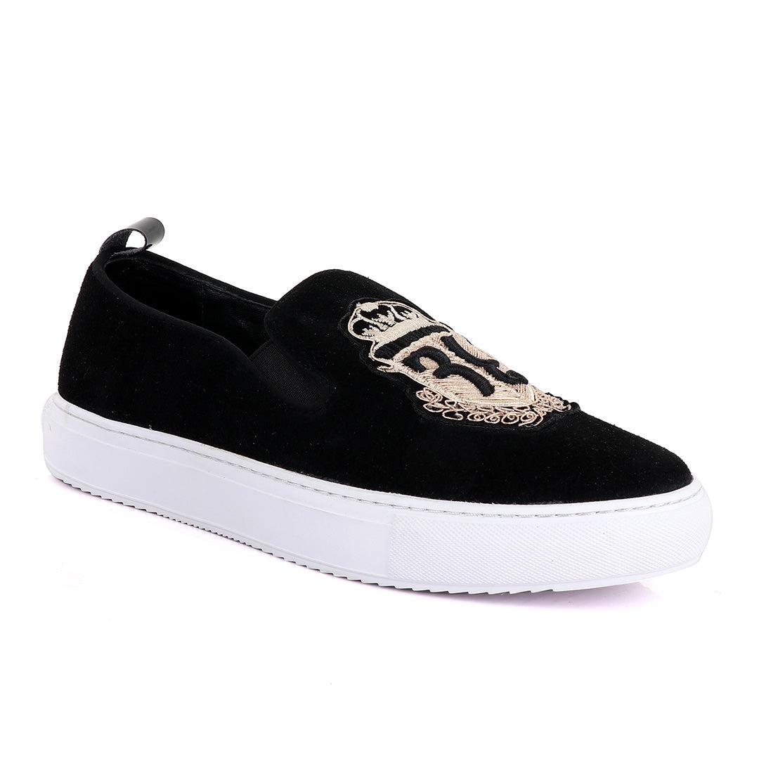 BILLIONAIRE EXQUISITE MEN ASH DESIGN BLACK SNEAKERS SHOE - Obeezi