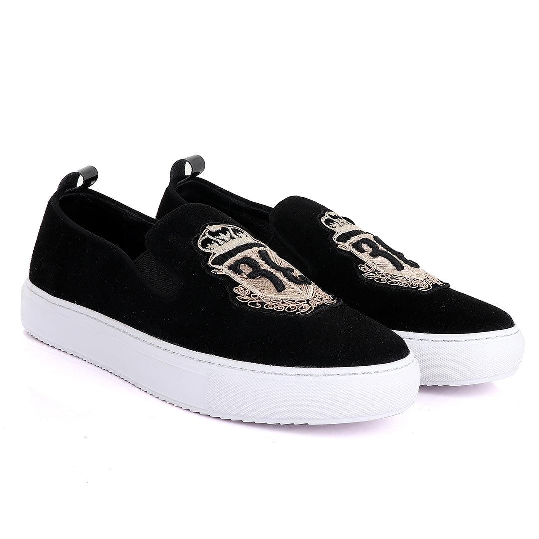 BILLIONAIRE EXQUISITE MEN ASH DESIGN BLACK SNEAKERS SHOE - Obeezi