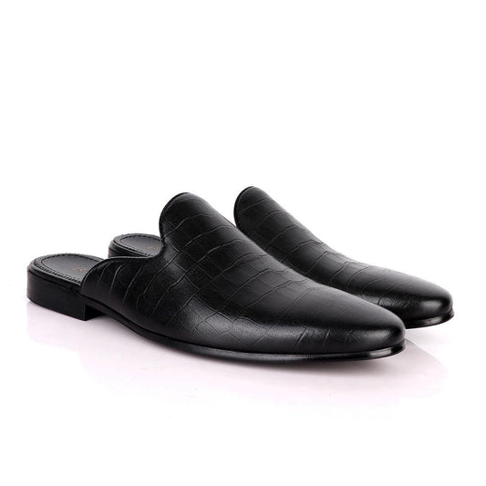 Billionaire Full Crocodile Half Shoe-Black - Obeezi