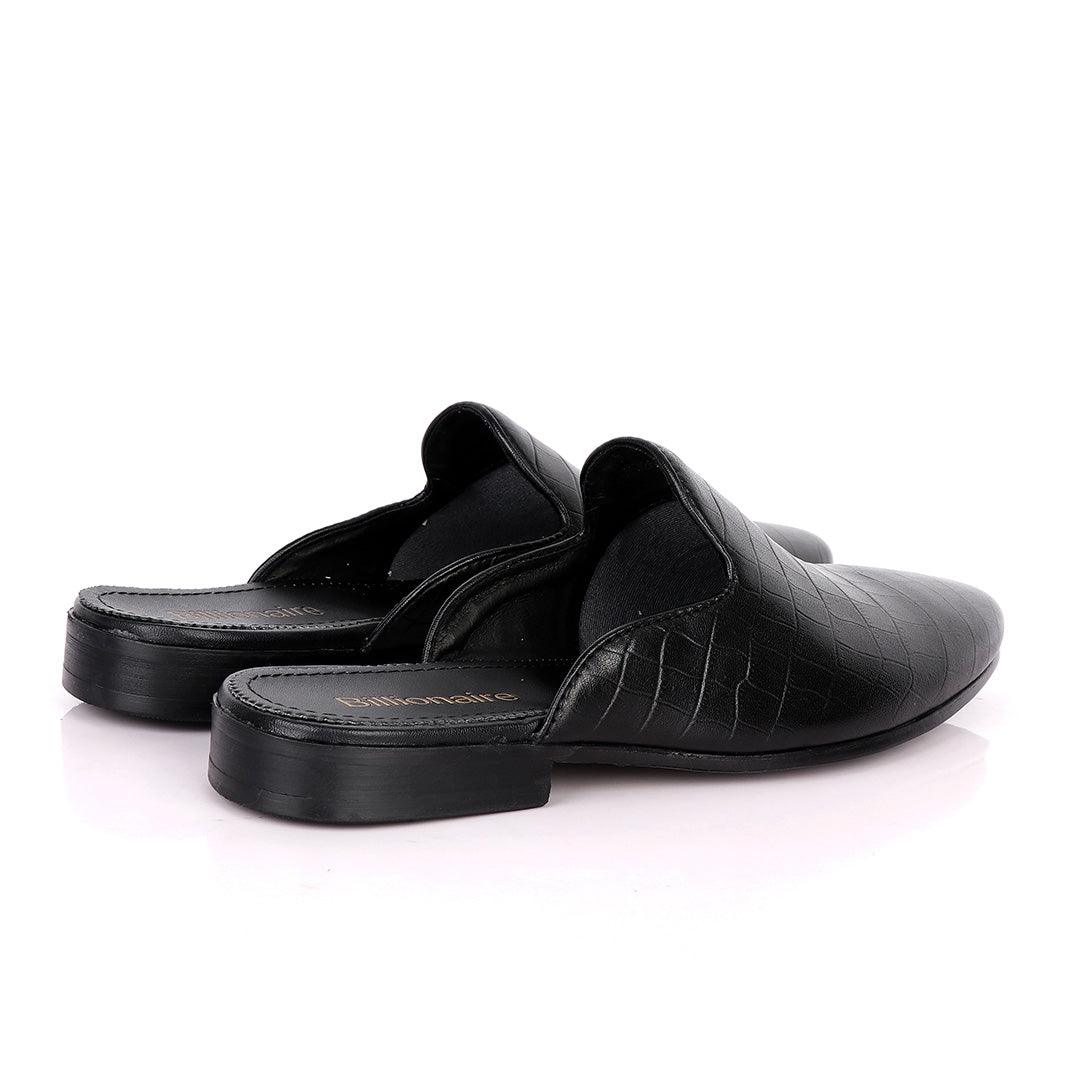 Billionaire Full Crocodile Half Shoe-Black - Obeezi