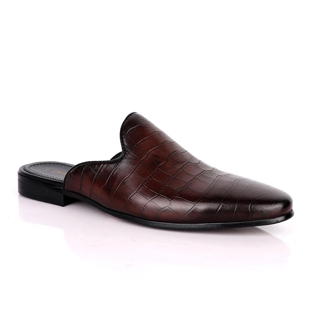 Billionaire Full Crocodile Half Shoe-Coffee - Obeezi