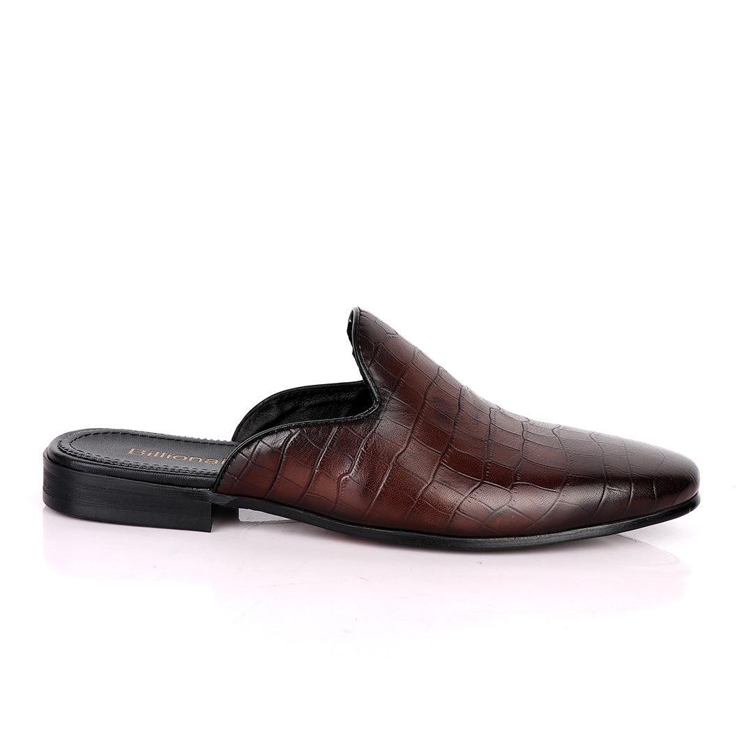 Billionaire Full Crocodile Half Shoe-Coffee - Obeezi