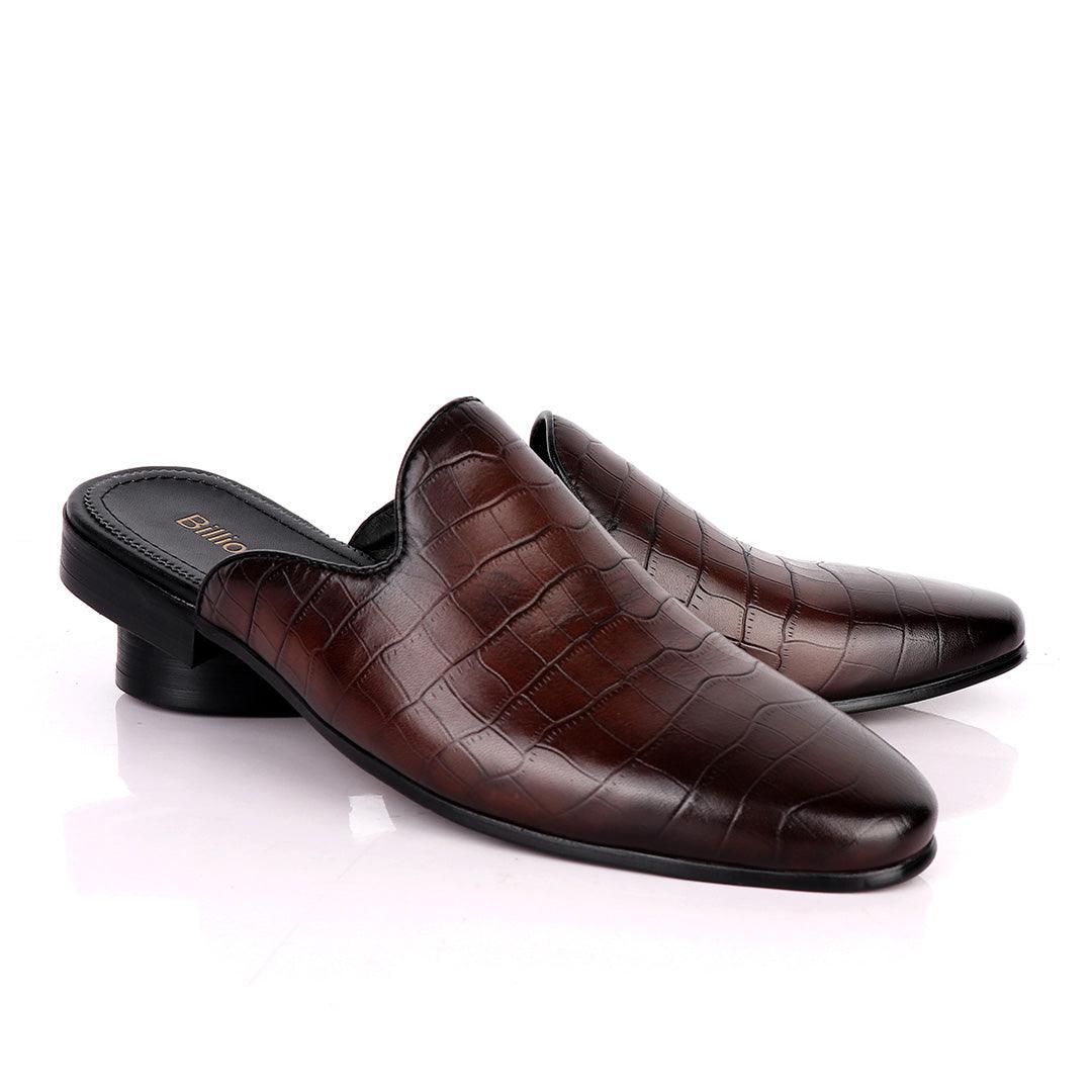 Billionaire Full Crocodile Half Shoe-Coffee - Obeezi