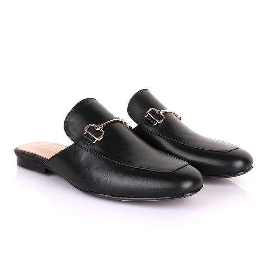 Billionaire Mole Leather Half Shoe-Black - Obeezi