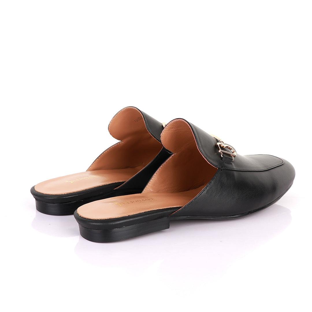 Billionaire Mole Leather Half Shoe-Black - Obeezi