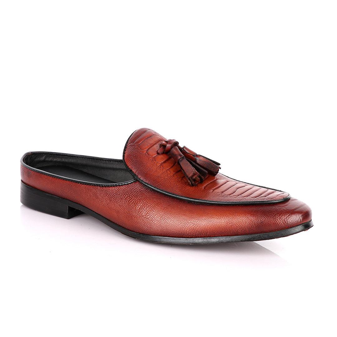 Billionaire Sole House Brown Tassel Mole Leather Shoe - Obeezi