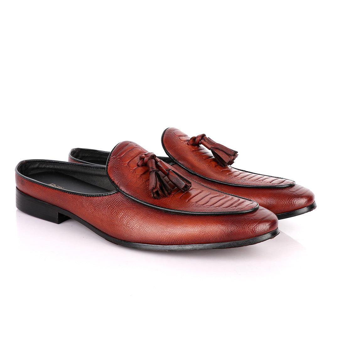 Billionaire Sole House Brown Tassel Mole Leather Shoe - Obeezi