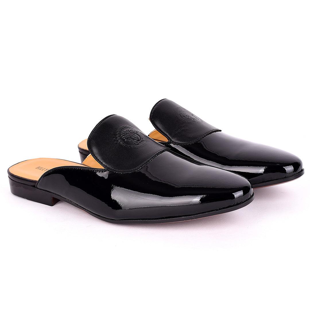 Billy Garrison Medusa Head Logo Wetlips Leather Men's Half Shoe- Black - Obeezi.com