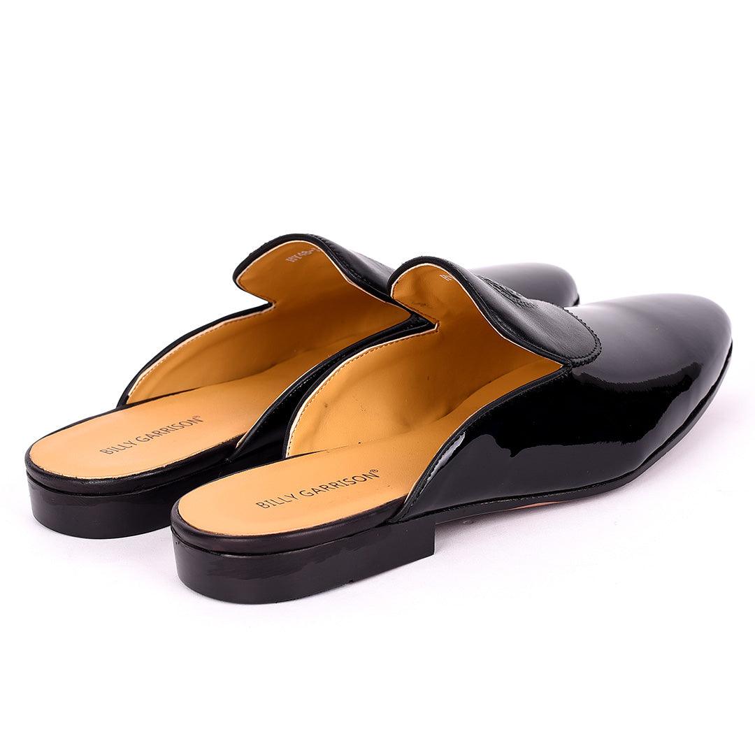 Billy Garrison Medusa Head Logo Wetlips Leather Men's Half Shoe- Black - Obeezi.com