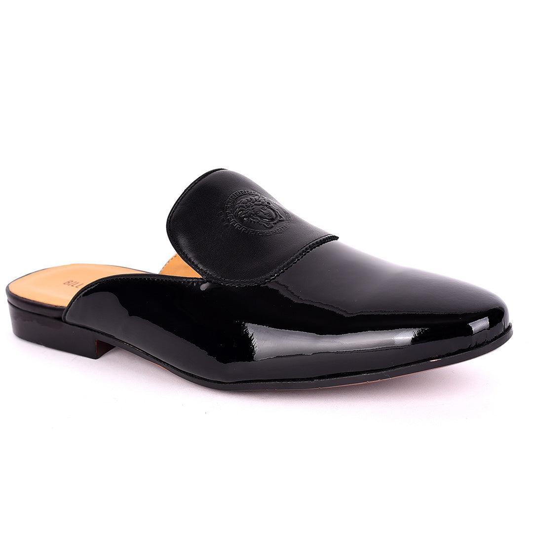 Billy Garrison Medusa Head Logo Wetlips Leather Men's Half Shoe- Black - Obeezi.com