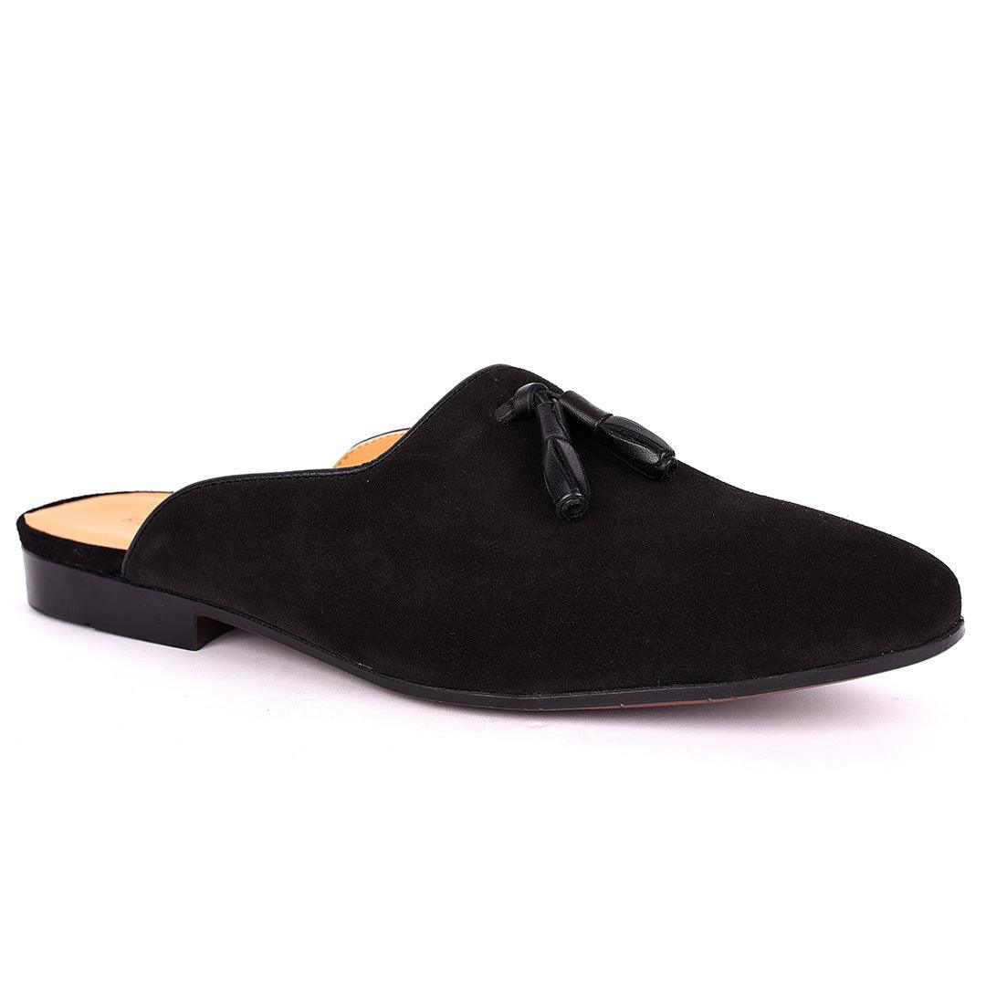 Billy Garrison Tassel Designed Suede Leather Men's Half Shoe- Black - Obeezi.com