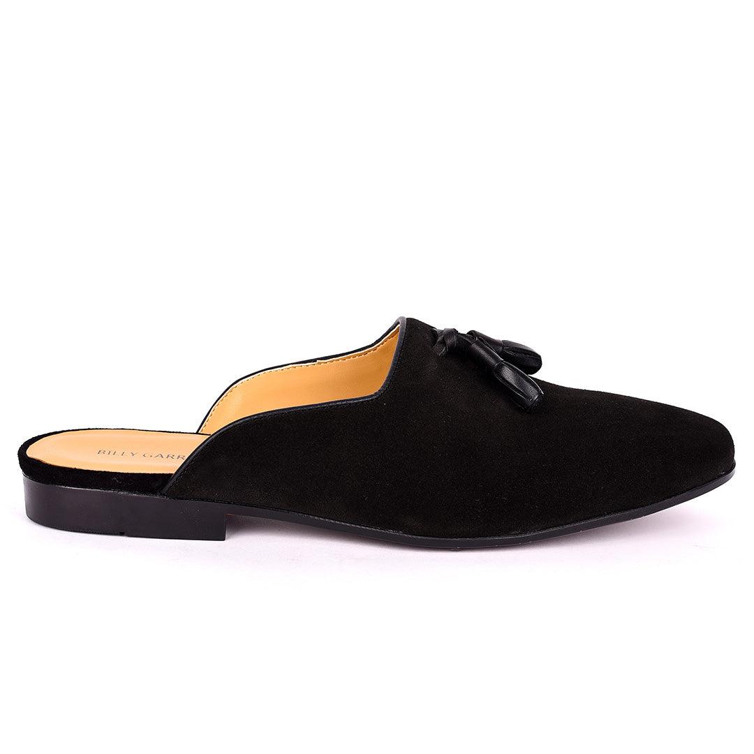 Billy Garrison Tassel Designed Suede Leather Men's Half Shoe- Black - Obeezi.com