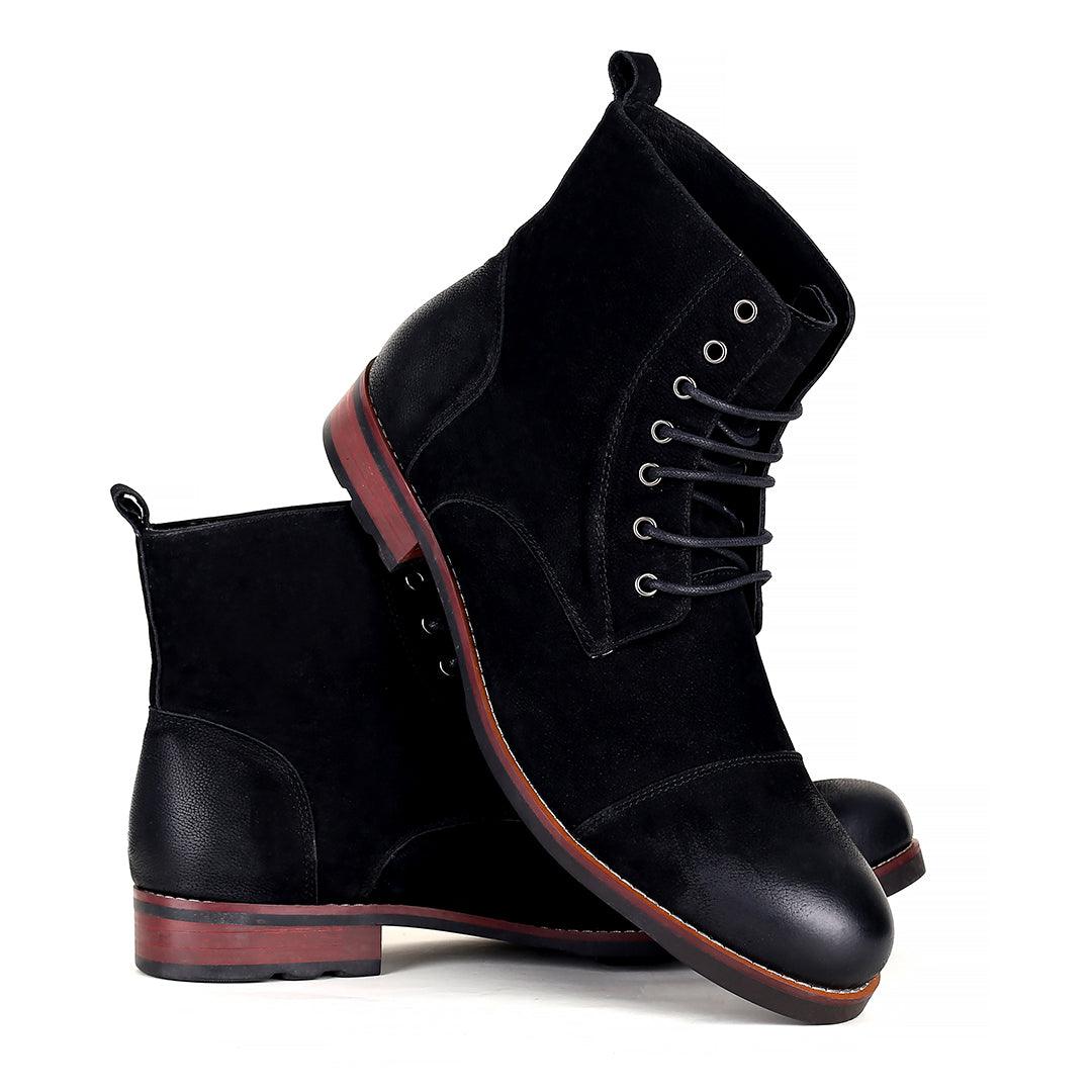 Black Billion Exquisite Designed High Heel Lace up Shoe - Obeezi.com