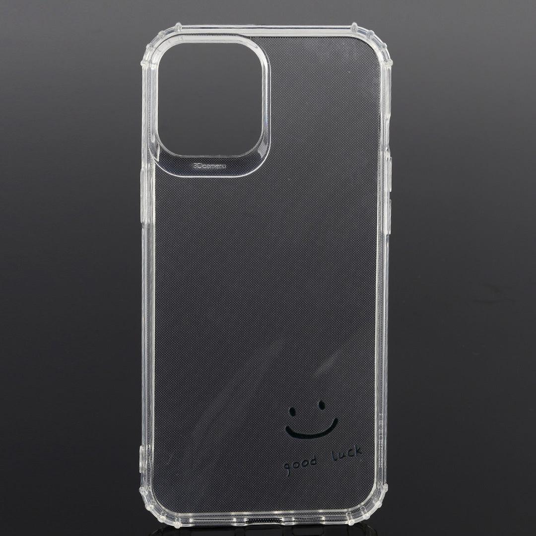 Black Cute Cartoon Smile Transparent iPhone Case - Obeezi.com