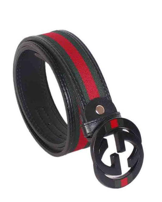 Black Logo With Red Band Belt Green and Red Stripe - Obeezi.com