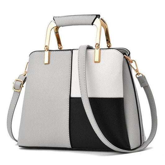Black/White/Grey Colors Block Patchwork Grab Bag - Obeezi.com