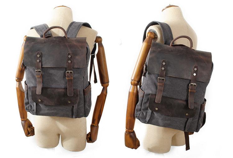 Blended Smart Thick Canvas BackPack Bag- Blue - Obeezi.com