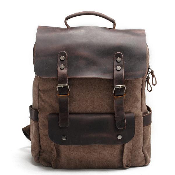 Blended Smart Thick Canvas BackPack Bag- coffee - Obeezi.com