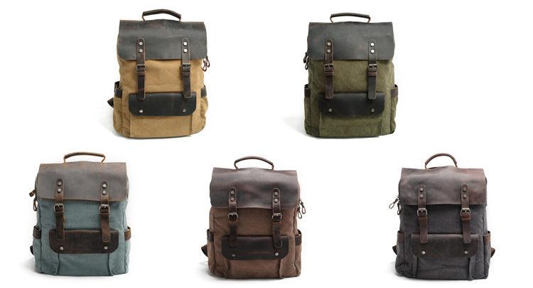 Blended Smart Thick Canvas BackPack Bag- coffee - Obeezi.com