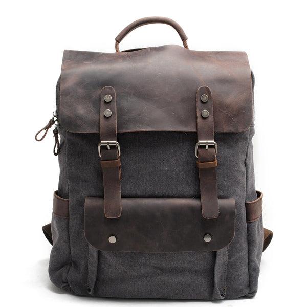 Blended Smart Thick Canvas BackPack Bag- Dark Grey - Obeezi.com