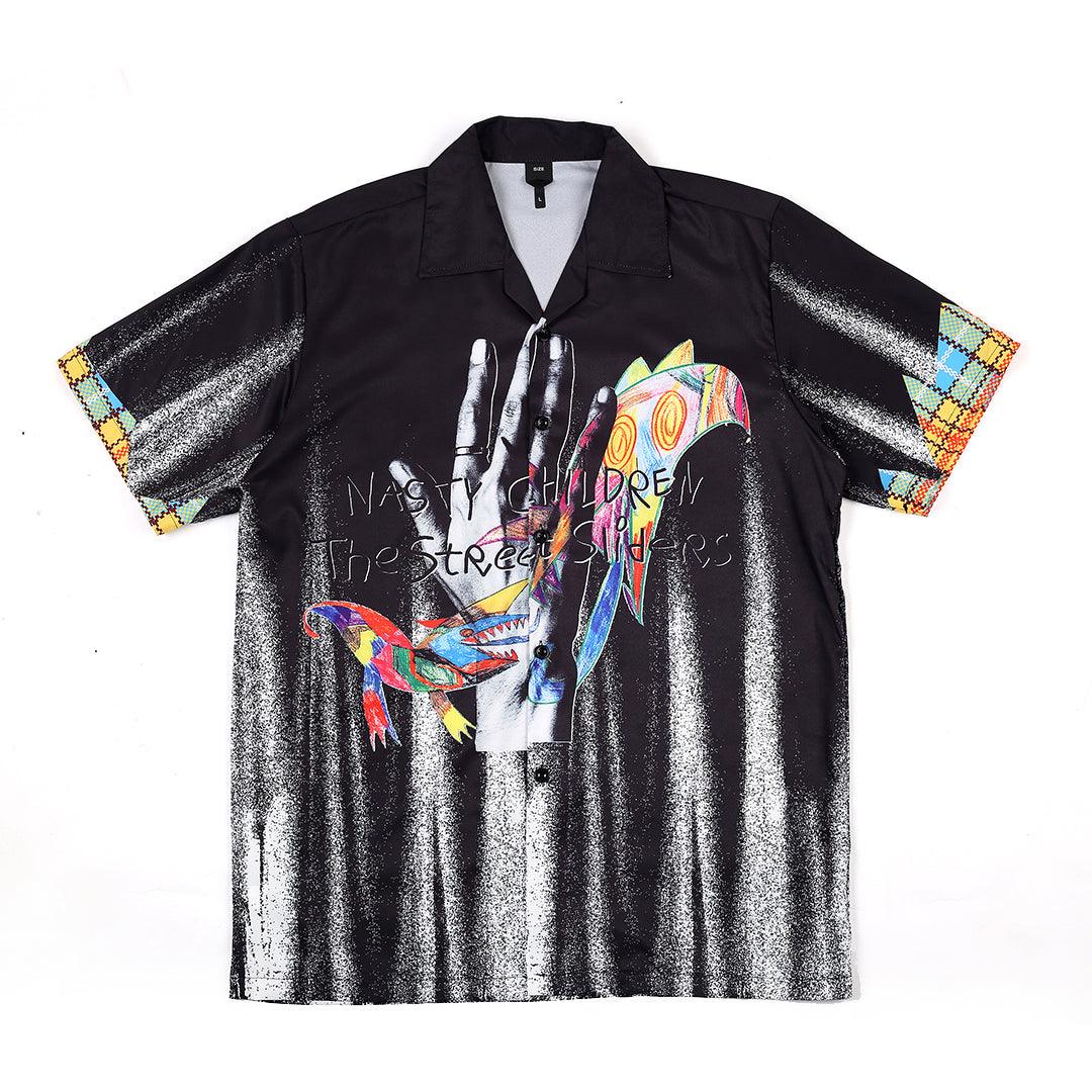 Blood Brothers Exquisite Men Designed Aloha Shirt - Black - Obeezi.com