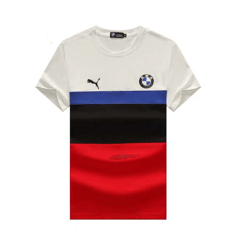BMW Motor PM Bold Color Blocked Crested Logo Men's T-Shirt - Obeezi.com