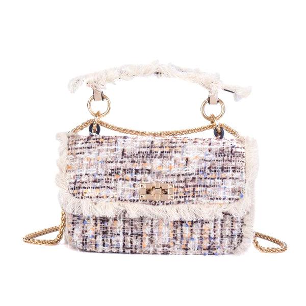 Boho Rug Sling Leather Cream Multicolored Handbag - Obeezi.com