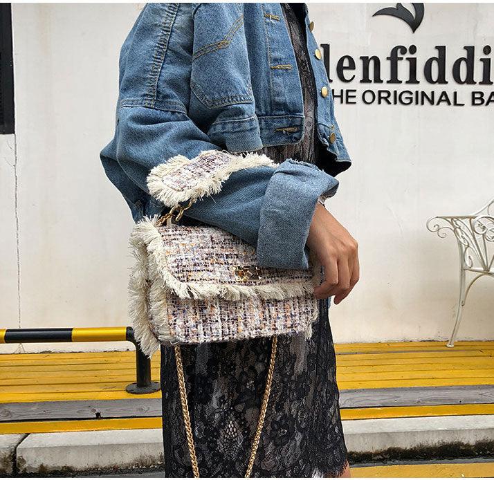 Boho Rug Sling Leather Cream Multicolored Handbag - Obeezi.com