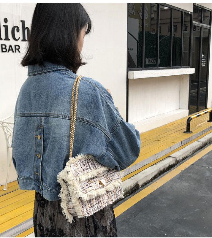 Boho Rug Sling Leather Cream Multicolored Handbag - Obeezi.com