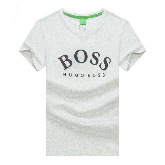 Boss Short Sleeve Round Neck T-shirt Ash - Obeezi.com