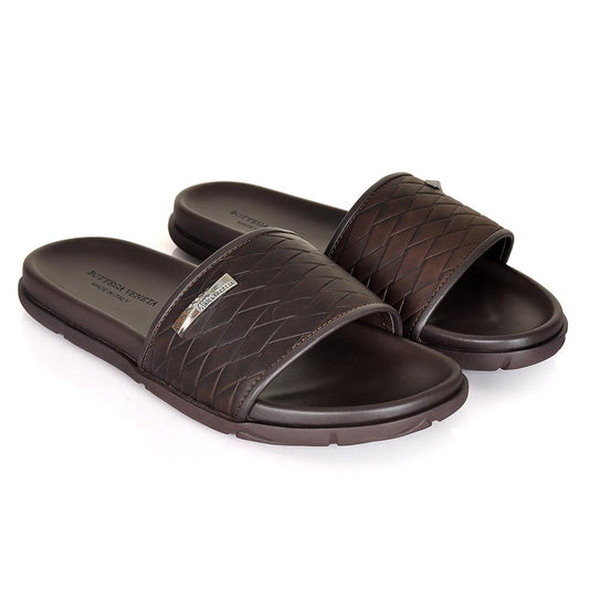 Bottega Veneta Coffee Synthetic Leather Daily Casual Slippers - Obeezi.com