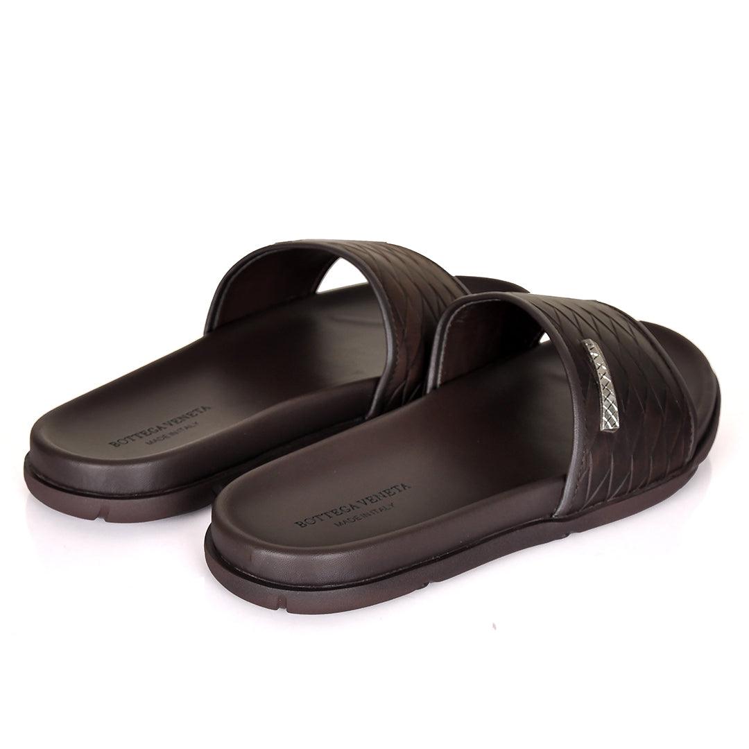 Bottega Veneta Coffee Synthetic Leather Daily Casual Slippers - Obeezi.com
