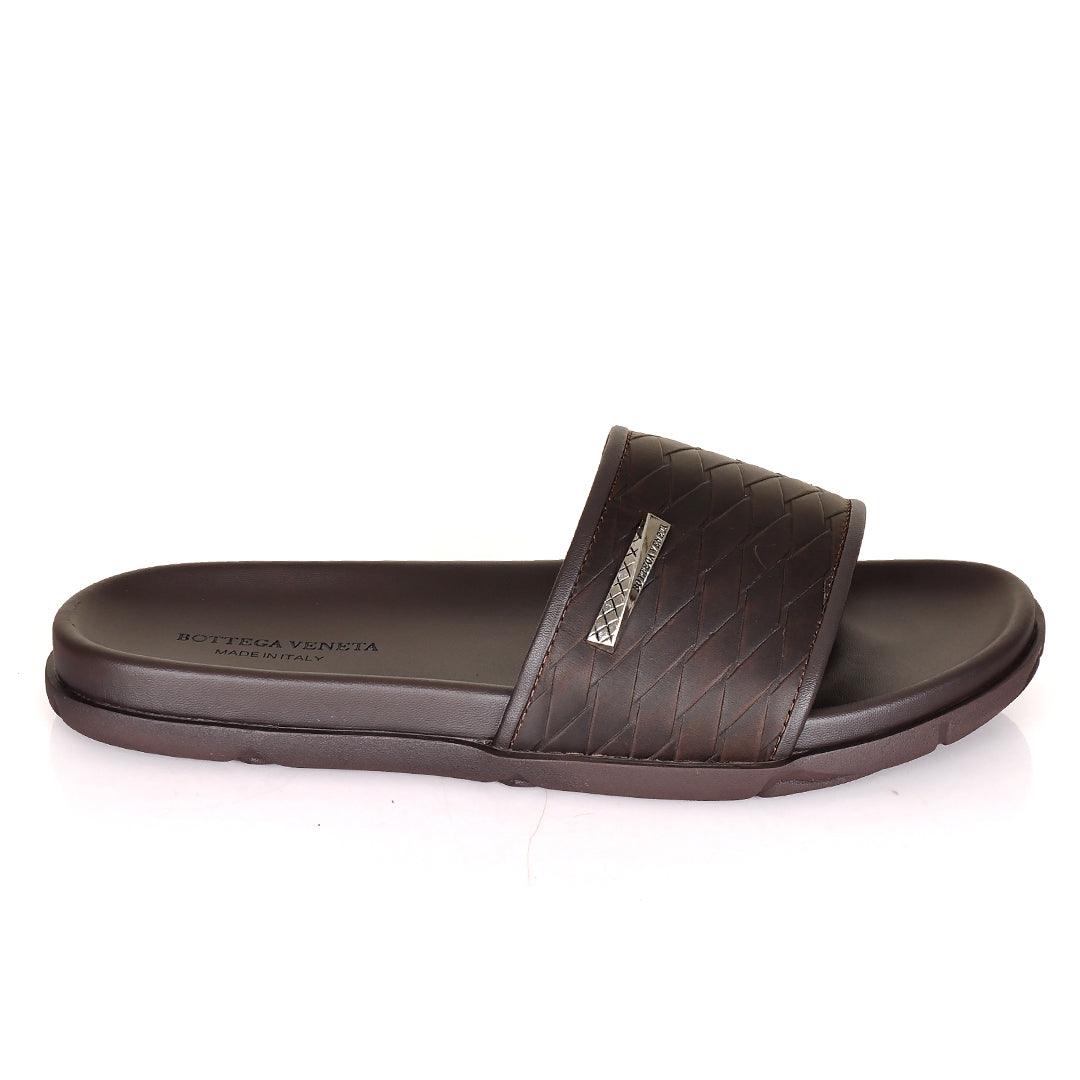 Bottega Veneta Coffee Synthetic Leather Daily Casual Slippers - Obeezi.com