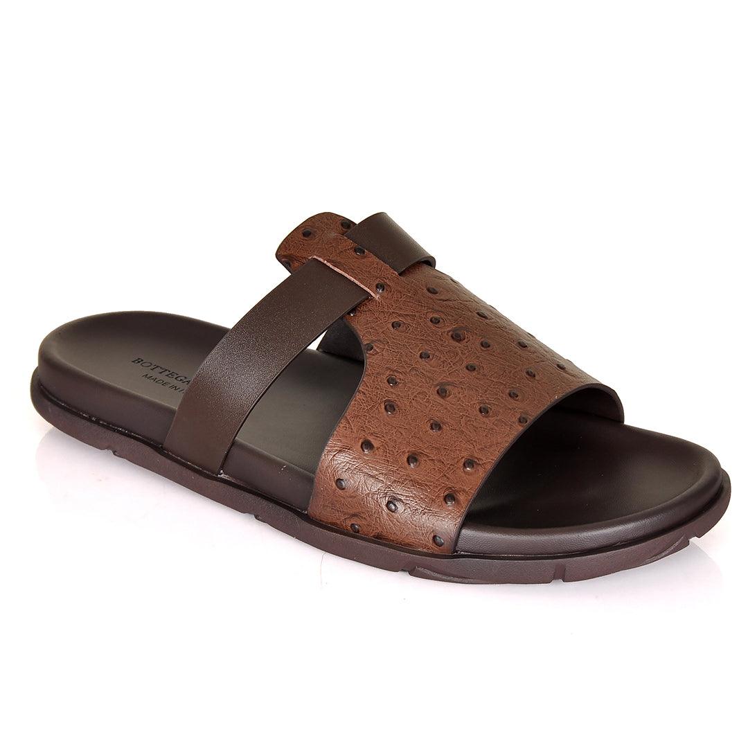 Bottega Veneta Stone Spot Leather Slippers - Obeezi.com