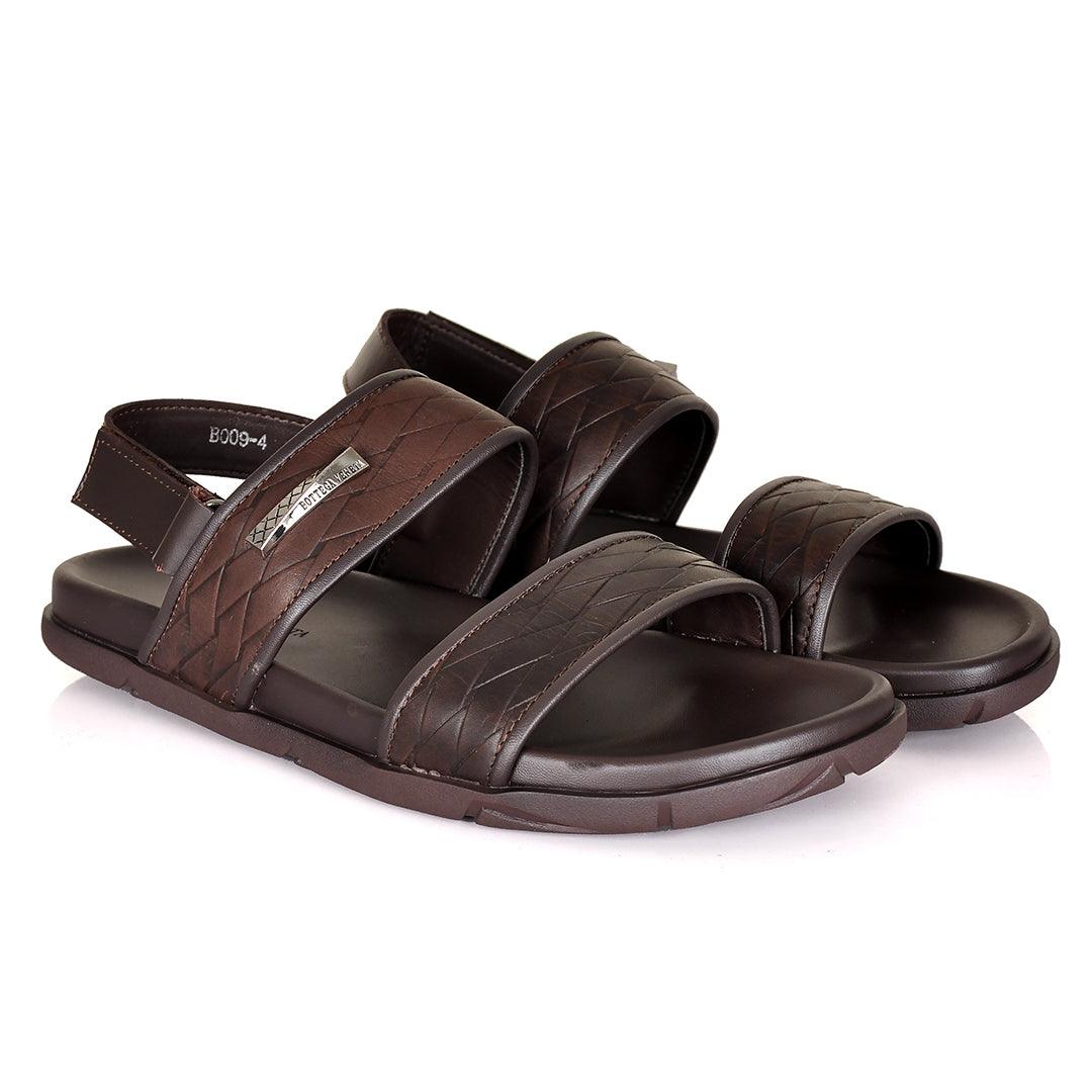 Bottega Veneta Two Step Woven Leather Designed Sandals - Obeezi.com