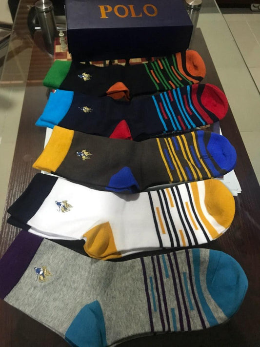 Brand Fashion Men Pier Polo Cartoon Horse Cotton Soft Multi Color Socks - Obeezi.com