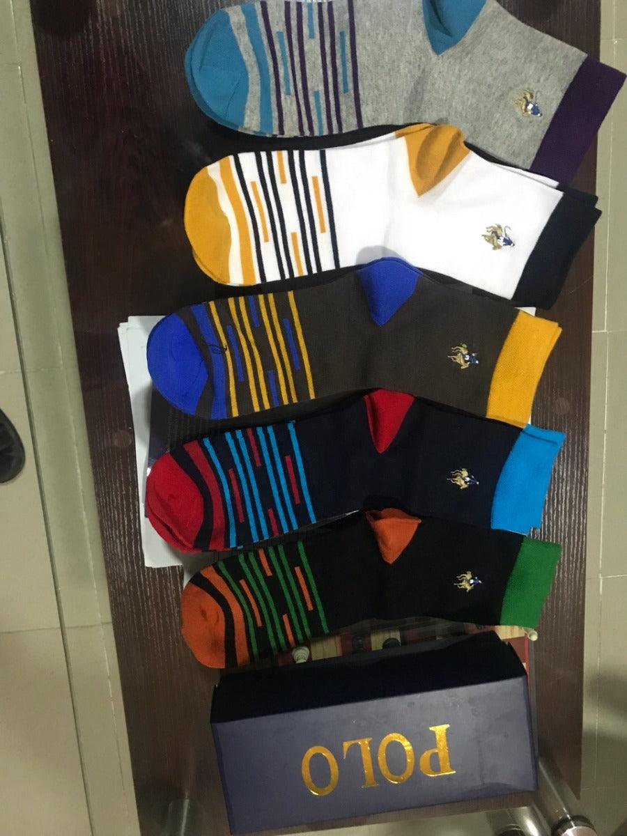 Brand Fashion Men Pier Polo Cartoon Horse Cotton Soft Multi Color Socks - Obeezi.com