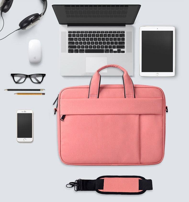 Brinch Waterproof Casual Business Side Zipper Designed Laptop Bag-Pink - Obeezi.com